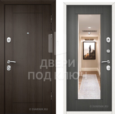Входная дверь с зеркалом в офис ДПК-10462