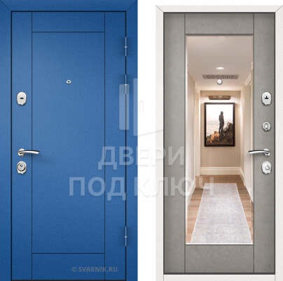 Входная металлическая дверь с зеркалом в коттедж ДПК-10375