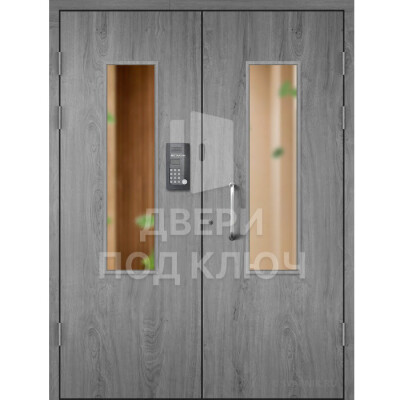 Подъездная дверь с окном и кодовым замком ДПК-13784